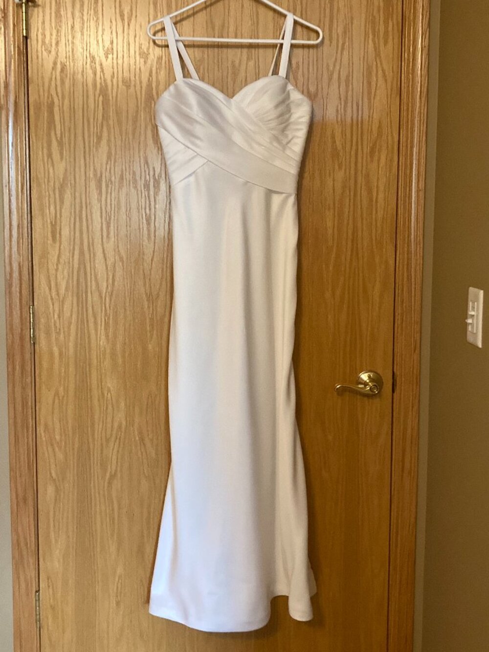 White Ruched Bodice Evening Wedding Gown Women **Appx. Size 4***